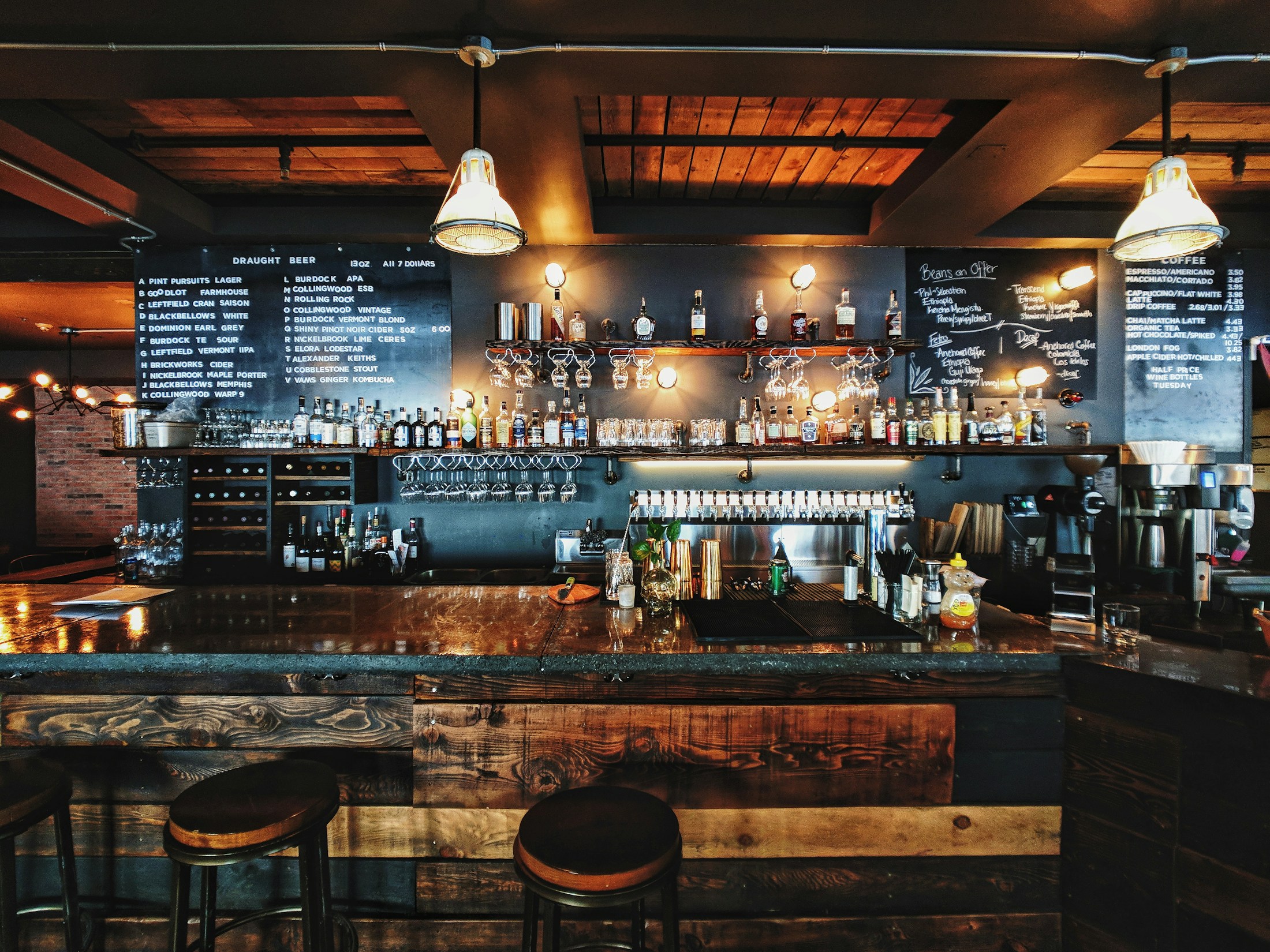 Warm, lively restaurant interior